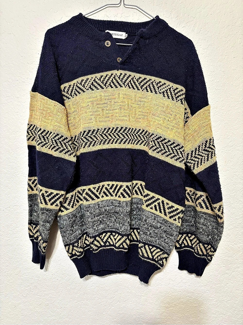 Pertegaz Vintage Geometric Knit Sweater Size Medium